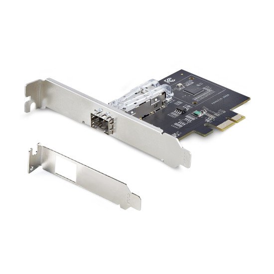 StarTech.com Carte Réseau GbE SFP à 1 Port, PCIe 2.1 x1, Intel I210-IS, Carte Contrôleur 1GbE, 1000BASE Cuivre/Fibre Optique, Carte Réseau Gigabit Ethernet NIC, Backplanes de Serveur/PC - Compatible Windows/Linux