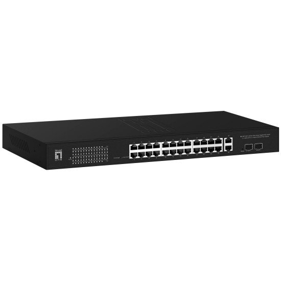 LevelOne GEP-2841 commutateur réseau Géré L2 Gigabit Ethernet (10/100/1000) Connexion Ethernet POE 1U Noir