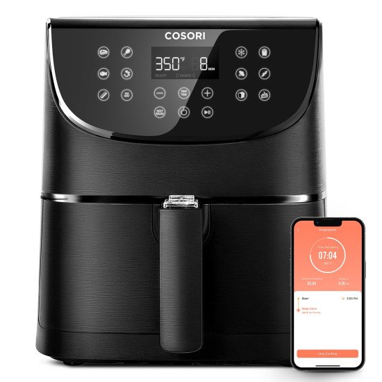 Cosori Smart Chef Edition Unique 5,5 L Autonome 1700 W Friteuse d'air chaud Noir