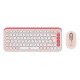 Logitech POP Icon Combo clavier Souris incluse Universel Bluetooth QWERTY US International Rose, Blanc