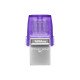 Kingston Technology DataTraveler microDuo 3C lecteur USB flash 128 Go USB Type-A / USB Type-C 3.2 Gen 1 (3.1 Gen 1) Acier inoxydable, Violet