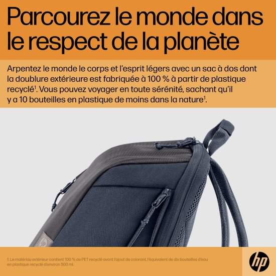 HP Sac à dos pour ordinateur portable Travel 18 litres 15,6 pouces, gris fer