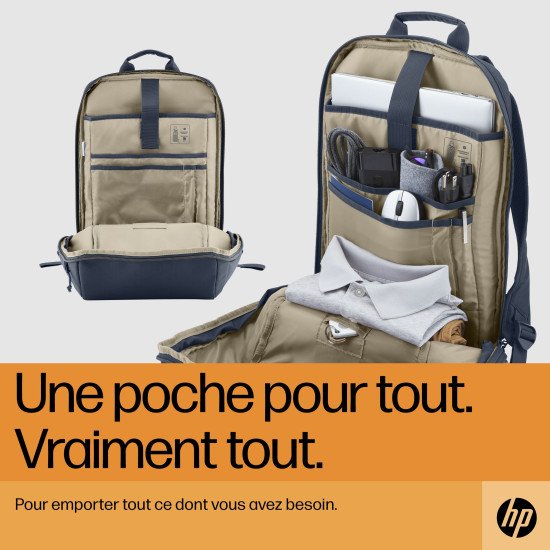 HP Sac à dos pour ordinateur portable Travel 18 litres 15,6 pouces, gris fer