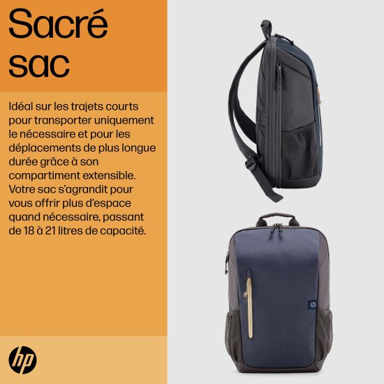 HP Sac à dos pour ordinateur portable Travel 18 litres 15,6 pouces, gris fer