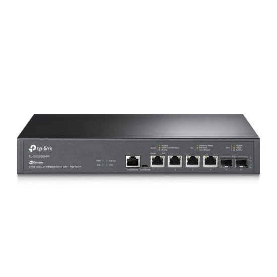 TP-Link TL-SX3206HPP commutateur réseau Géré L2+ 10G Ethernet (100/1000/10000) Connexion Ethernet, supportant l'alimentation via ce port (PoE) Noir