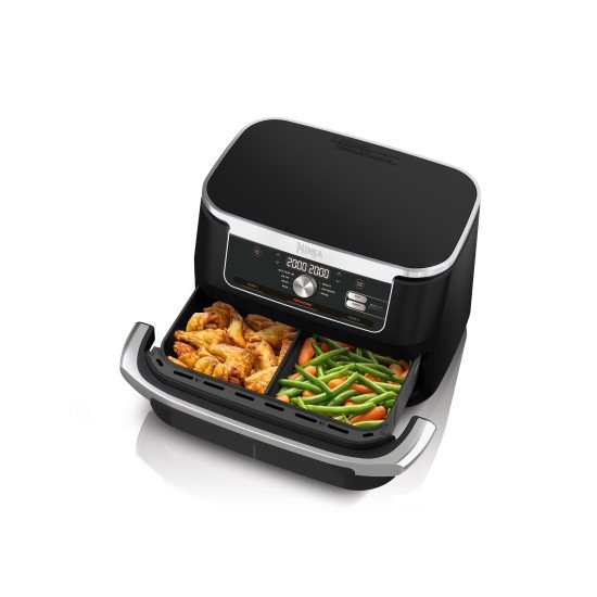 Ninja AF500EU friteuse Double 10,4 L Autonome 2470 W Friteuse d'air chaud Noir, Acier inoxydable