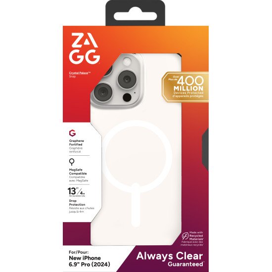 ZAGG Crystal Palace Snap coque de protection pour téléphones portables 17,5 cm (6.9") Housse Transparent