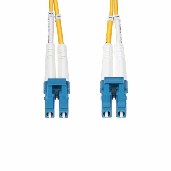 StarTech.com Câble Fibre Optique de 1m Duplex Monomode LC à LC (UPC) OS2, 9/125µm, 10G, Cordon Fibre Optique, Insensible à la Courbure, Faible Perte d'Insertion, Cordon Patch Fibre LSZH