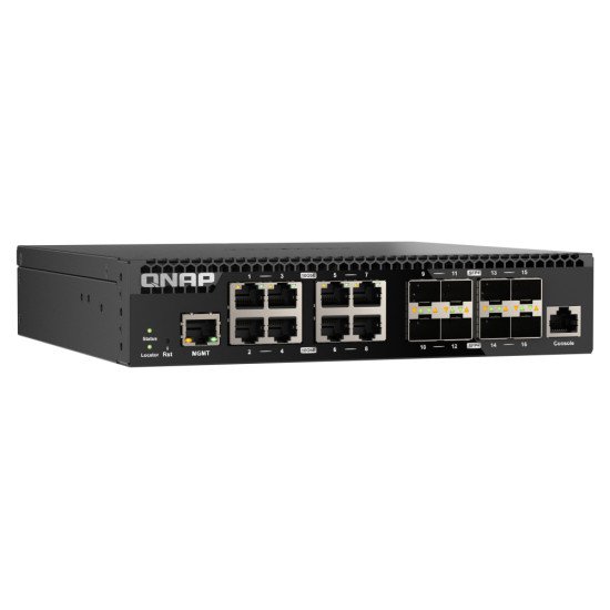 QNAP QSW-M3216R-8S8T commutateur réseau Géré L2/L3 10G Ethernet (100/1000/10000) 1U Noir