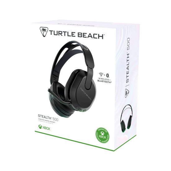 Turtle Beach Casque gaming sans fil Stealth 500 officiel pour Xbox Series X|S, Xbox One et fonctionne via Bluetooth avec les PC, la Switch et mobile - 40 heures de batterie, coussinets en mousse à mémoire de forme et microphone désactivable par basculemen