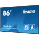 iiyama LH8664UHS-B2AG affichage de messages Écran plat de signalisation numérique 2,18 m (86") Wifi 500 cd/m² 4K Ultra HD Noir Intégré dans le processeur Android 24/7