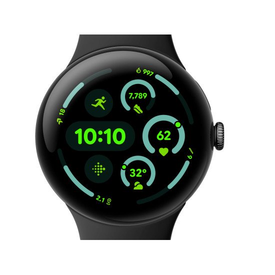 Google Pixel Watch 3 AMOLED 45 mm Numérique Écran tactile 4G Noir Wifi GPS (satellite)