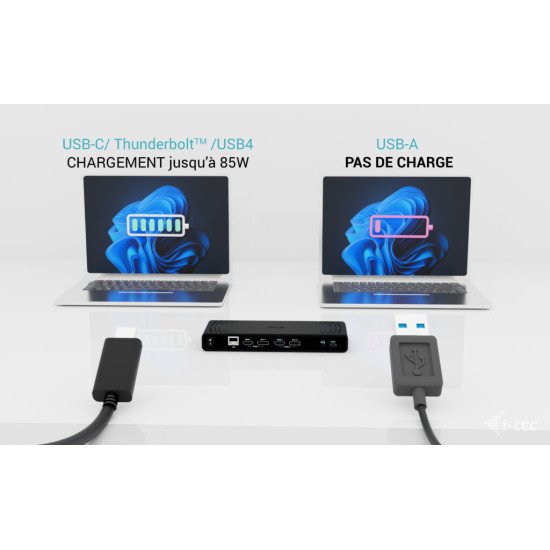 i-tec Universal Dual 4K Display Docking Station + Power Delivery 85W