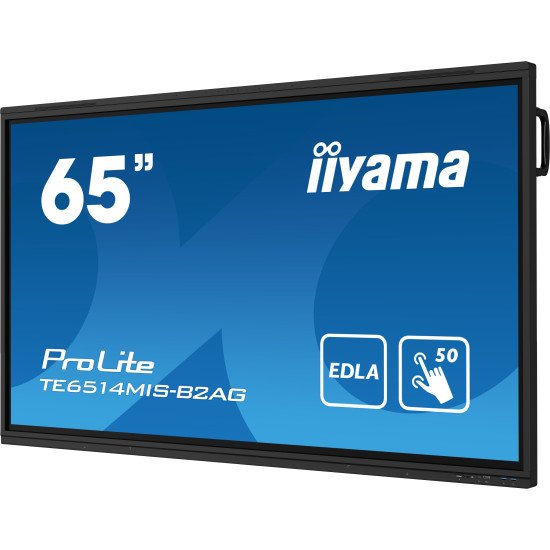 iiyama PROLITE TE6514MIS-B2AG Écran plat de signalisation numérique 165,1 cm (65") LCD Wifi 435 cd/m² 4K Ultra HD Noir Écran tactile Intégré dans le processeur Android 24/7