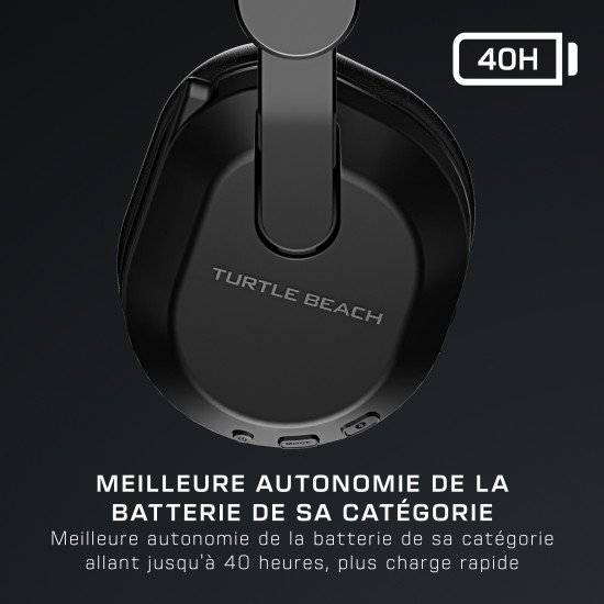 Turtle Beach Casque gaming amplifié sans fil Stealth 500 officiel pour PS5, PS4, PC, Nintendo Switch et mobile - 40 heures de batterie, Bluetooth, coussinets en mousse à mémoire de forme, microphone désactivable par basculement et préréglages d'égalisatio