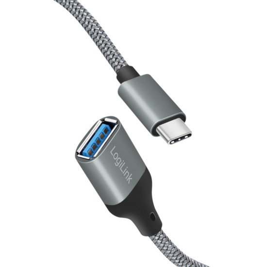 LogiLink CU0106 câble USB 0,15 m USB 3.2 Gen 1 (3.1 Gen 1) USB C USB A Gris