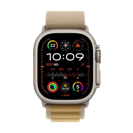 Apple Watch Ultra 2 OLED 49 mm Numérique 410 x 502 pixels Écran tactile 4G Titane GPS (satellite)