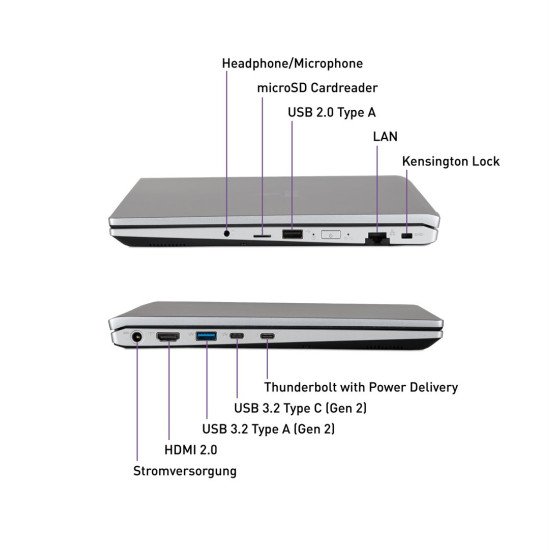 TERRA MOBILE 1551R Intel® Core™ i5 i5-1335U Ordinateur portable 39,6 cm (15.6") Full HD 16 Go DDR5-SDRAM 512 Go SSD Wi-Fi 6 (802.11ax) Windows 11 Pro Argent