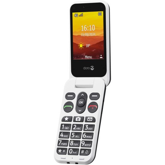 Doro Leva L30 7,11 cm (2.8") 142,7 g Noir, Blanc Téléphone numérique