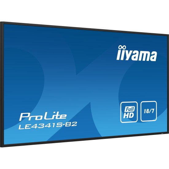 iiyama PROLITE LE4341S-B2 Écran plat de signalisation numérique 108 cm (42.5") LCD 350 cd/m² Full HD Noir 18/7