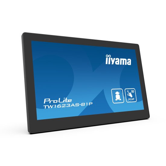 iiyama TW1623AS-B1P affichage de messages Écran plat interactif 39,6 cm (15.6") Wifi 450 cd/m² Double Full HD Noir Écran tactile Intégré dans le processeur Android 24/7