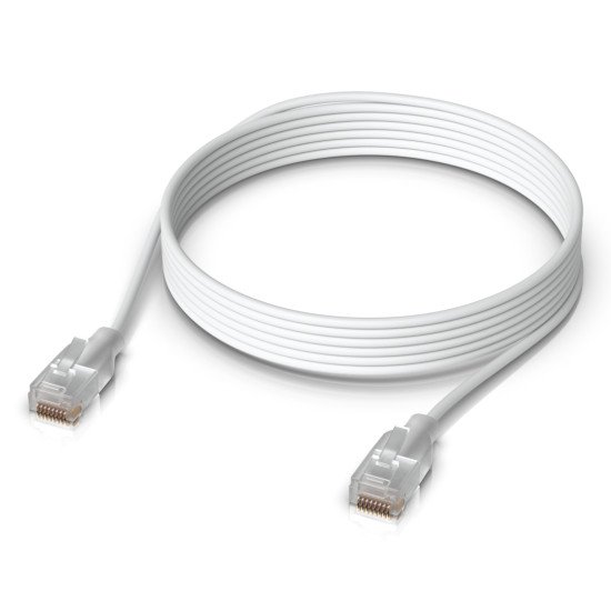 Ubiquiti UACC-Cable-Patch-EL-3M-W câble de réseau Translucide, Blanc Cat6