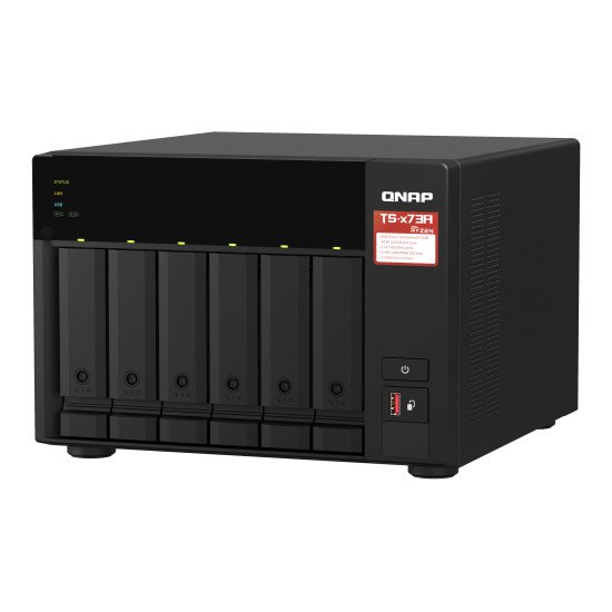 QNAP TS-673A NAS Tower AMD Ryzen V1500B 8 Go DDR4 36 To HDD QNAP Turbo System Anthracite