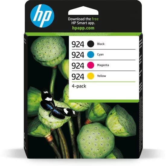 HP 924 Pack de 4 Cartouches d'encre authentiques CMJN 6C3Z1NE pas cher