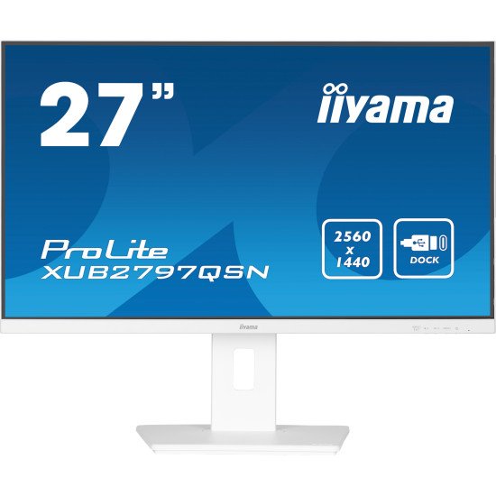 iiyama ProLite XUB2797QSN-W1 écran PC 68,6 cm (27") 2560 x 1440 pixels Wide Quad HD LED Blanc