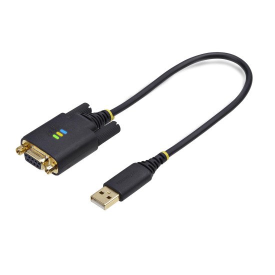 StarTech.com Câble USB vers Null Modem Série de 30cm, COM Retention, FTDI, Câble Adaptateur USB-A vers DB9 RS232, Vis/Écrous DB9 Interchangeables, Windows/macOS/Linux