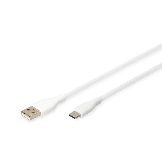 Digitus Câble de connexion USB-C en silicone, 1m, blanc