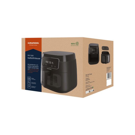 Grundig FRY 7320 Unique 7,6 L Autonome 1900 W Friteuse d'air chaud Noir