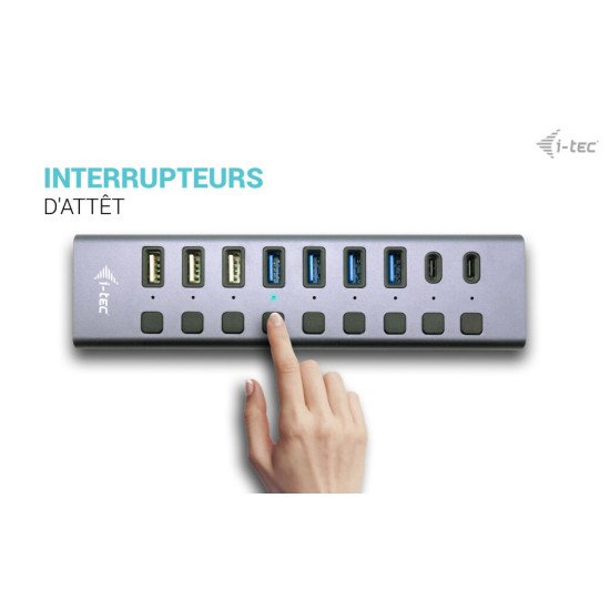 i-tec USB-A/USB-C Charging HUB 9port with LAN + Power Adapter 60 W