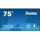 iiyama ProLite Écran plat de signalisation numérique 190,5 cm (75") LCD Wifi 500 cd/m² 4K Ultra HD Noir Intégré dans le processeur Android 11 24/7