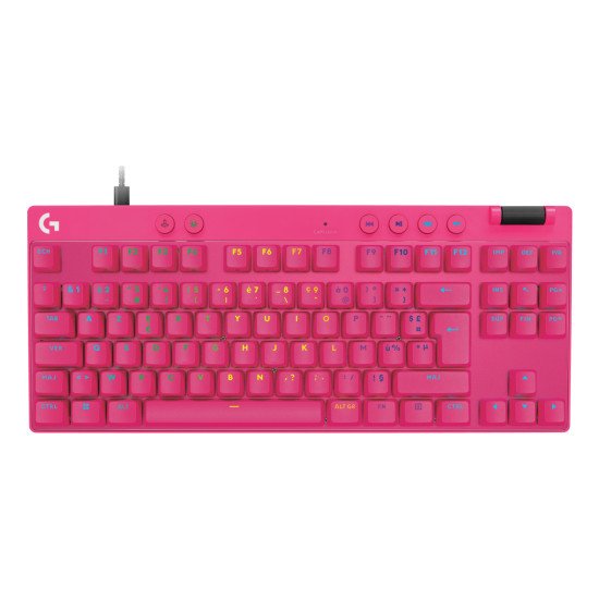 Logitech G PRO X TKL RAPID clavier Jouer USB AZERTY Français Rose