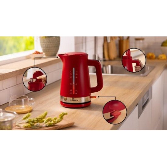 Bosch TWK4M224 bouilloire 1,7 L 2400 W Rouge