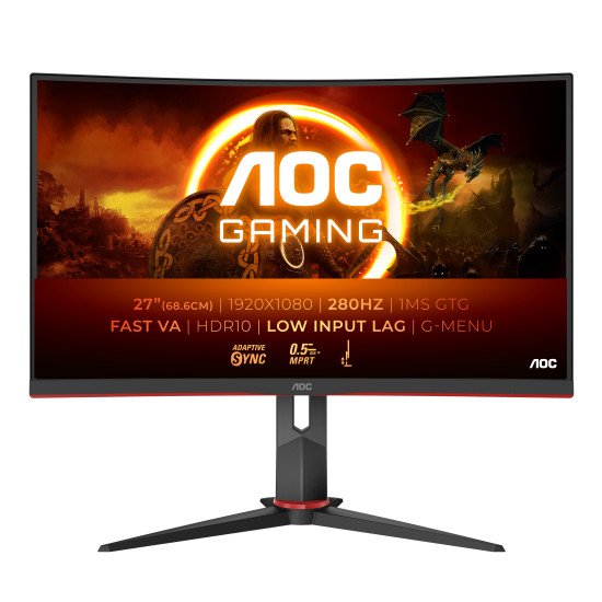 AOC G2 C27G2Z3/BK écran PC 68,6 cm (27") 1920 x 1080 pixels Full HD LED Noir, Rouge