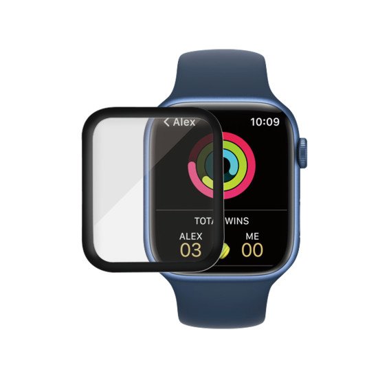 PanzerGlass PzGlss Apple Watch Series 7 44 mm Protecteur d'écran Transparent Verre trempé, Polyuréthane thermoplastique (TPU)