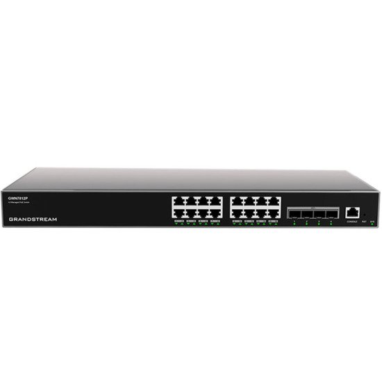 Grandstream Networks GWN7812P commutateur réseau Géré L3 Gigabit Ethernet (10/100/1000) Connexion Ethernet POE Gris