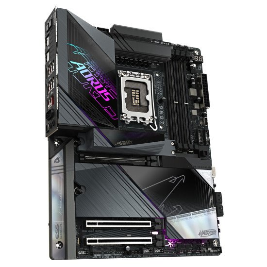 GIGABYTE Carte mère Z890 AORUS MASTER - Prend en charge les processeurs Intel Core Ultra (Série 2), VRM à 18+1+2 phases, jusqu'à 9500MHz DDR5 (OC), 2xPCIe 5.0 + 3xPCIe 4.0, Wi-Fi 7, LAN 10GbE, Thunderbolt 4