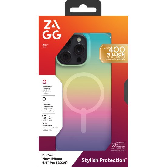 ZAGG Milan Snap coque de protection pour téléphones portables 17,5 cm (6.9") Housse Multicolore