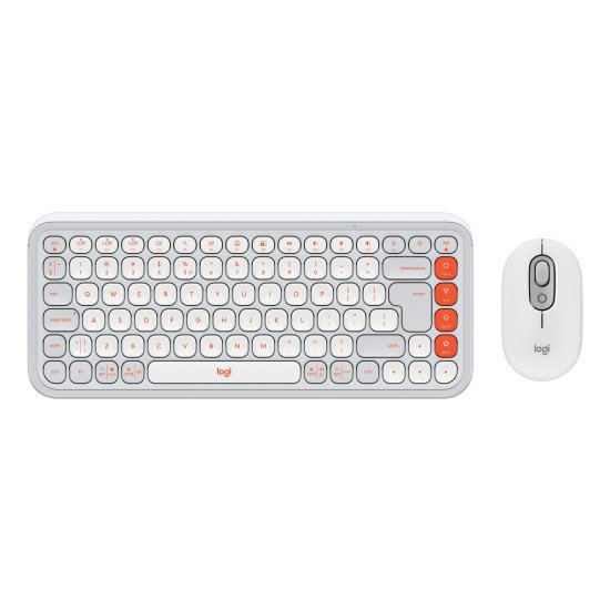 Logitech POP Icon Combo clavier Souris incluse Universel Bluetooth QWERTY US International Orange, Blanc