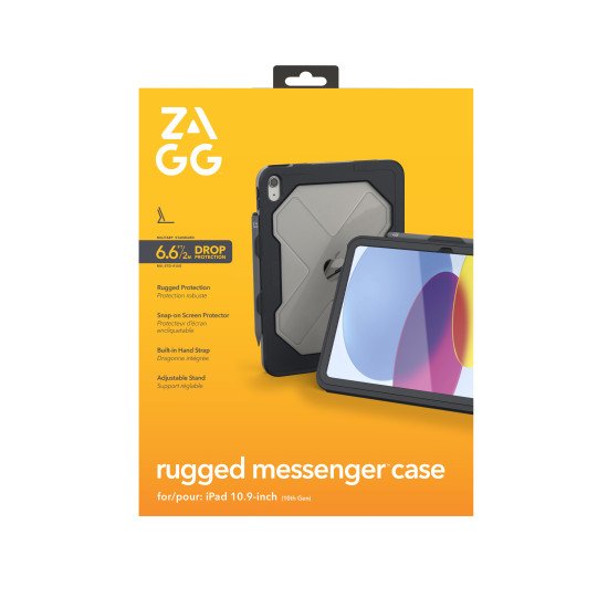 ZAGG Rugged Messenger Case 27,7 cm (10.9") Housse Charbon