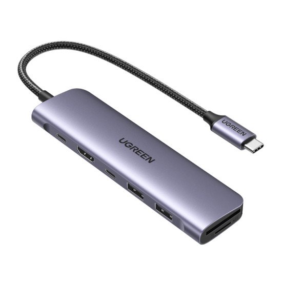 Ugreen 15214 station d'accueil Avec fil USB 3.2 Gen 1 (3.1 Gen 1) Type-C Lilas, Métallique