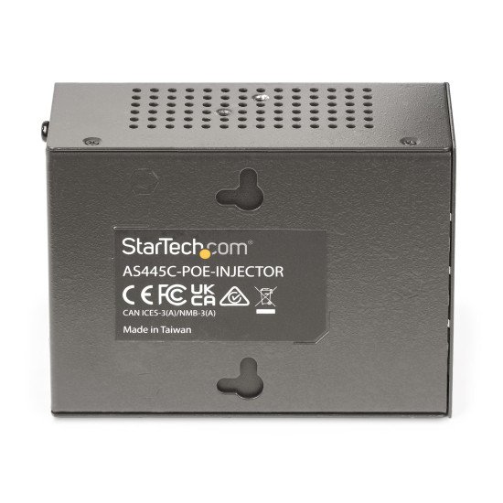 StarTech.com Injecteur PoE++ Multi-Gigabit à 4 Ports, Ethernet 5/2.5/1G (NBASE-T), PoE/PoE+/PoE++ (802.3af/802.3at/802.3bt), Puissance Absorbée 160Watts, Montage Mural/Rail DIN, Non Géré