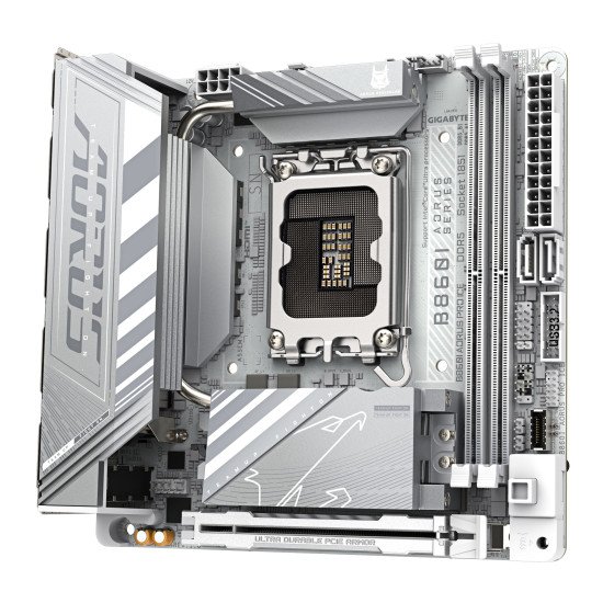 GIGABYTE B860I AORUS PRO ICE Carte mère - Processeurs Intel Core Ultra, VRM 8+1+2+1 phases, jusqu'à 9200MHz DDR5, 1xPCIe 5.0 + 1xPCIe 4.0 M.2, LAN 2,5 GbE, WIFI 7, Thunderbolt 4