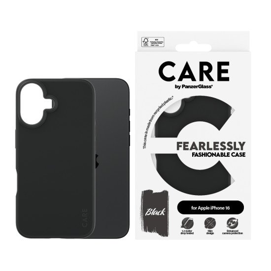 PanzerGlass CARE by PG BLK iPhone16 6.1 coque de protection pour téléphones portables Housse Transparent