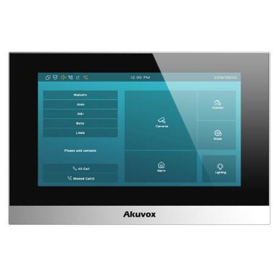 Akuvox C313W écran PC 17,8 cm (7") 800 x 480 pixels LCD Écran tactile Noir, Argent