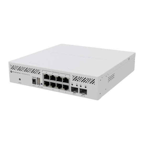 Mikrotik CRS310-8G+2S+IN: L3 Smart Switch Géré 2.5G Ethernet (100/1000/2500) Connexion Ethernet POE 1U Blanc