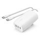 Belkin WCC002VFWH chargeur d'appareils mobiles Ordinateur portable, Smartphone, Tablette Blanc Secteur Charge rapide Intérieure